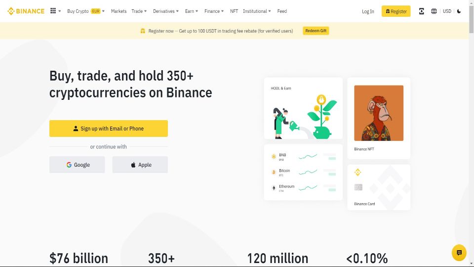 Screenshot of Binance Exchange Australia