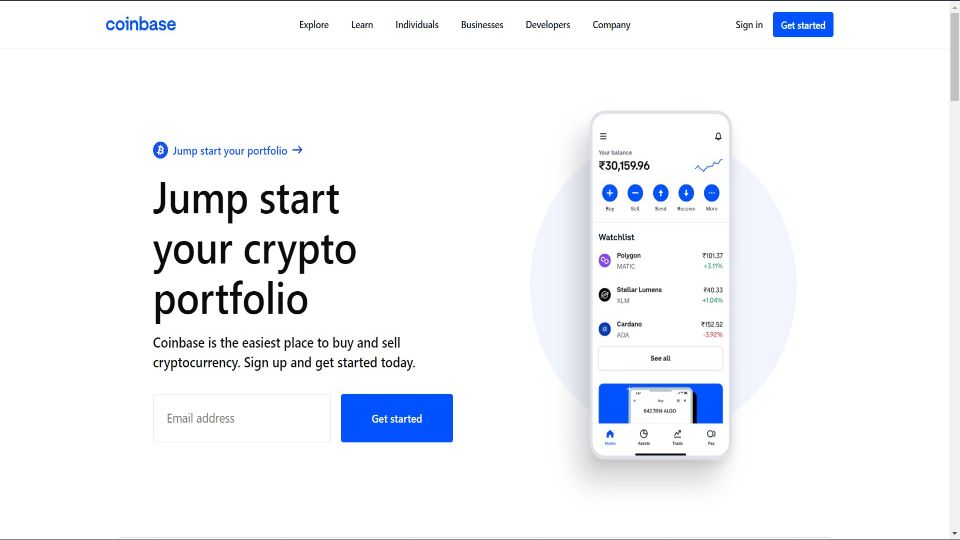 Screenshot of Coinbase Exchange