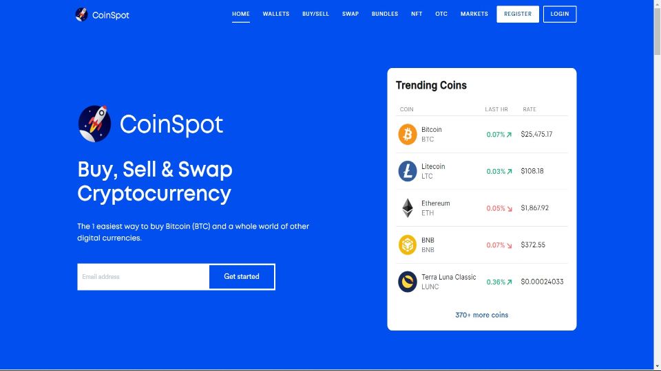 Screenshot of Coinspot Exchange