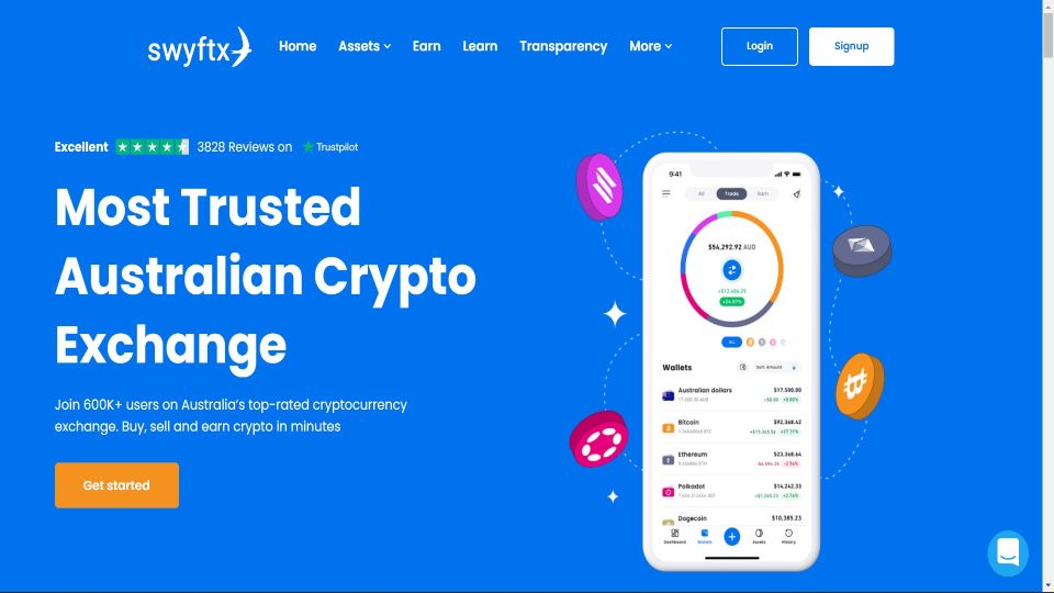 Screenshot of Swyftx Exchange