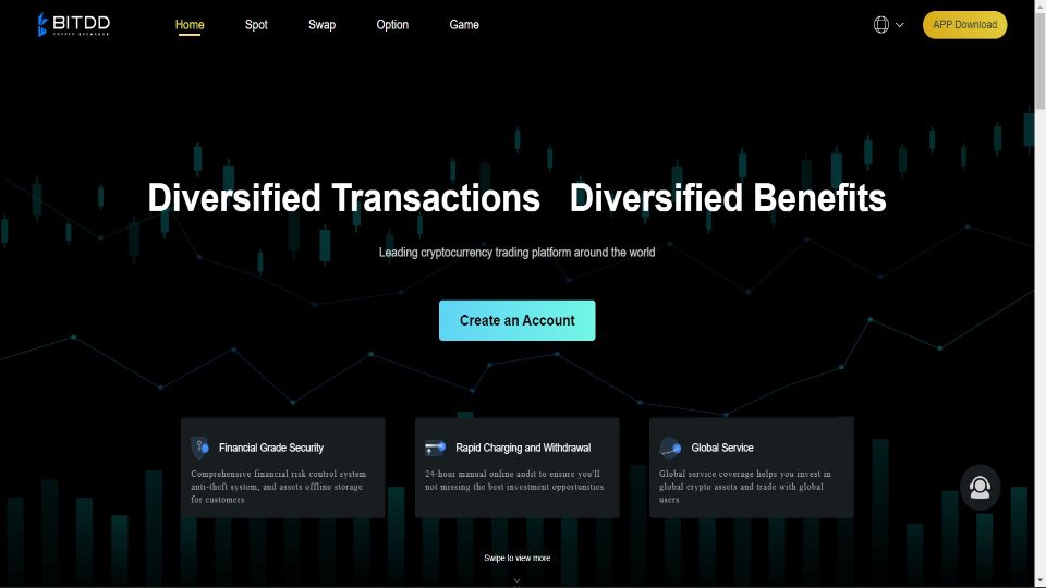 Screenshot of BitDD Exchange