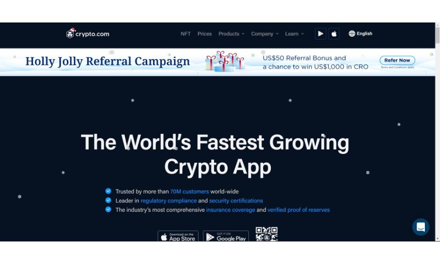 Screenshot of Crypto.com Exchange